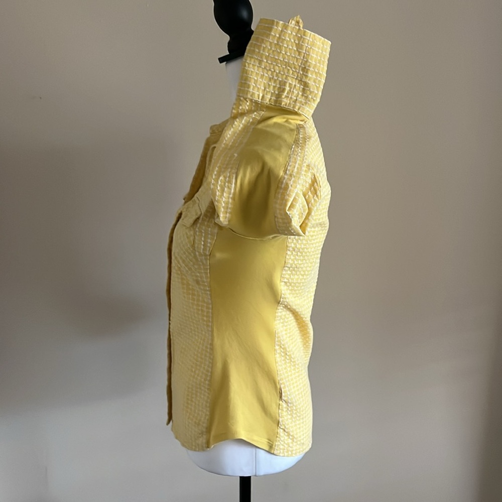 Hope & Harlow, Yellow Fitted Button Down Shirt, Size S - Picture 5 of 9